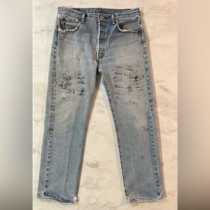 Men’s Levi’s 501 Original Fit Button Fly Distressed 34 x 30.5